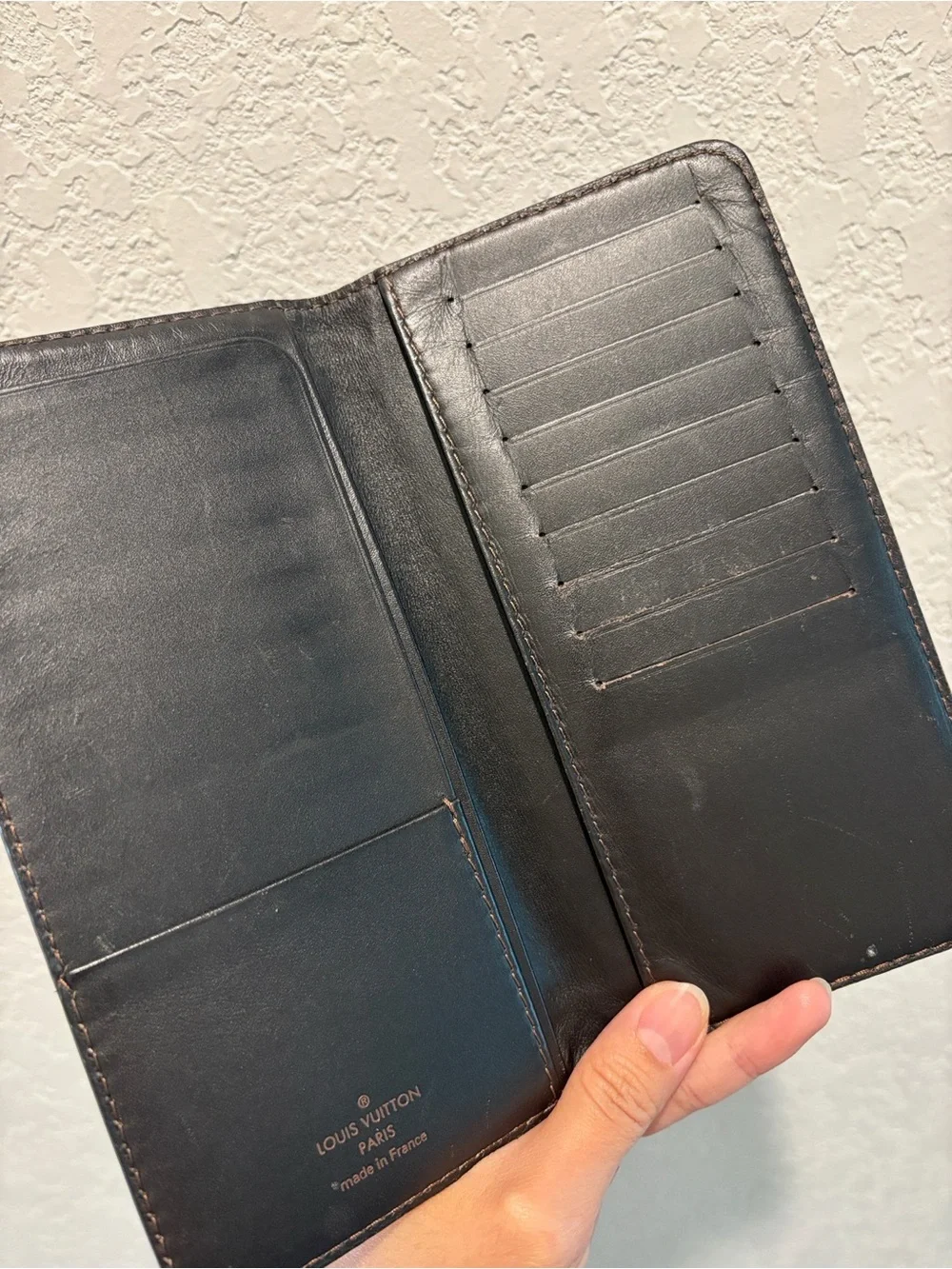 Louis Vuitton Bifold Black Leather Long Wallet